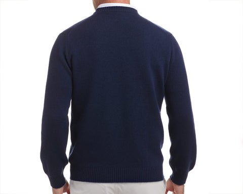Holderness & Bourne The Berwick Navy Blue Pullover Sweater For Men