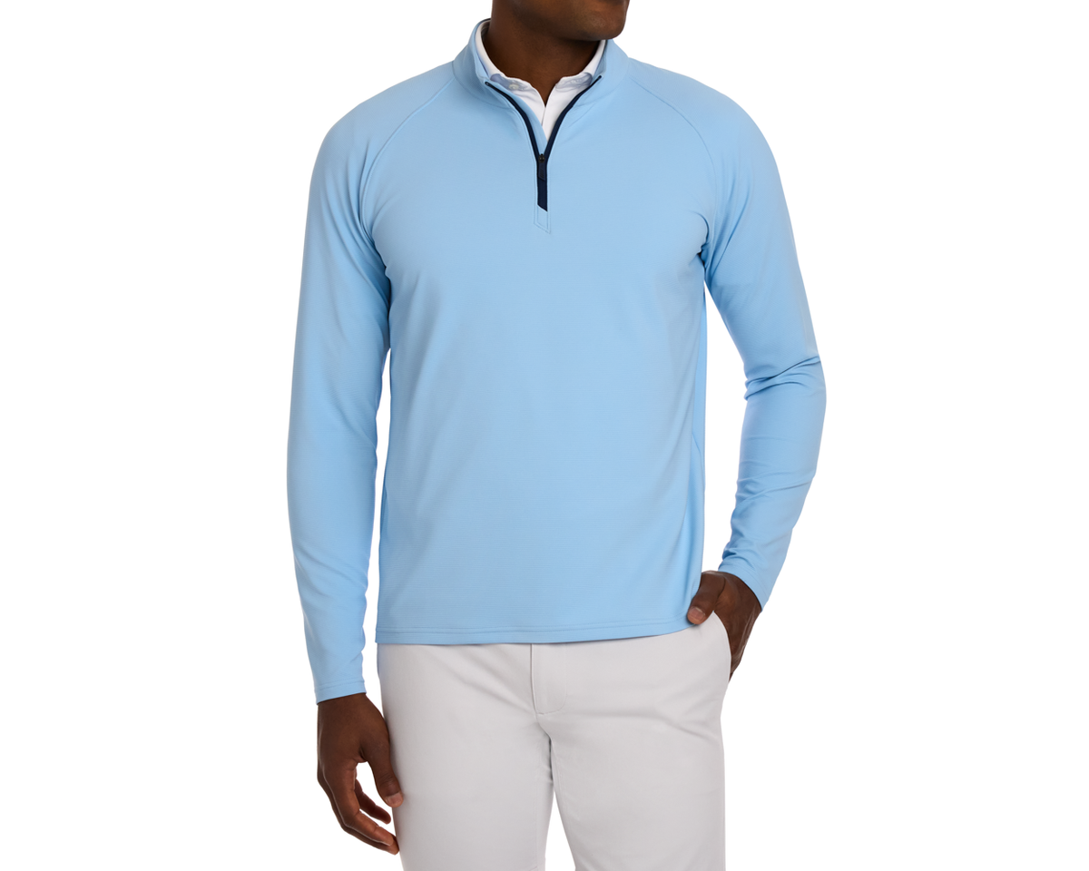 The Stuart Quarter-Zip: Vista Blue