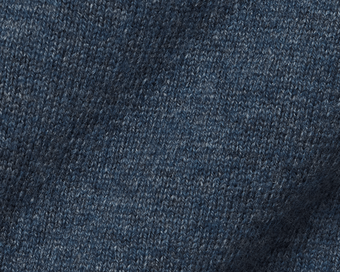 Close-up of Holderness & Bourne Men’s Blue Quarter Zip Sweater fabric texture