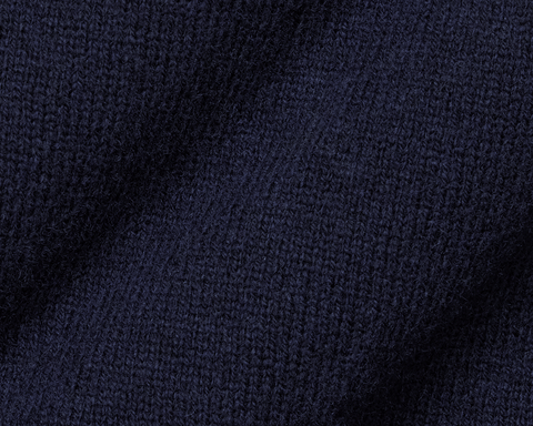 Close-up of Holderness & Bourne Men’s Navy Quarter Zip Sweater fabric texture