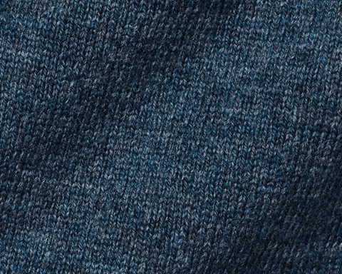 Close-up of Holderness & Bourne Men’s Blue Knit Sweater fabric texture