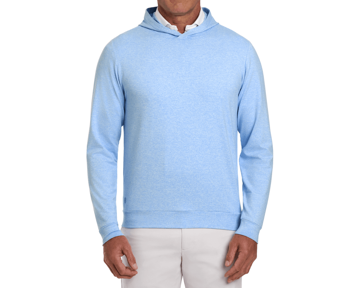 The Hamilton Hoodie: Heathered Horizon Blue & White