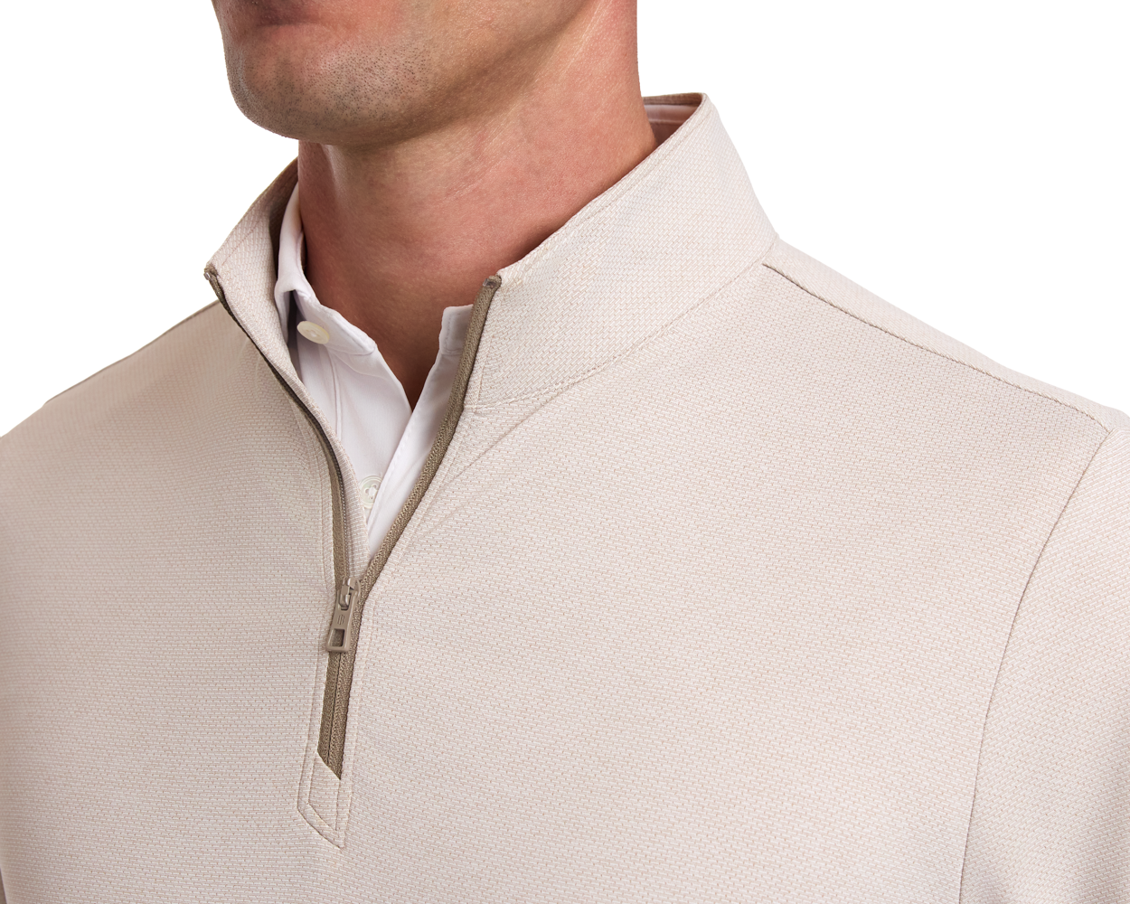 The Bell Quarter-Zip: Heathered Dune