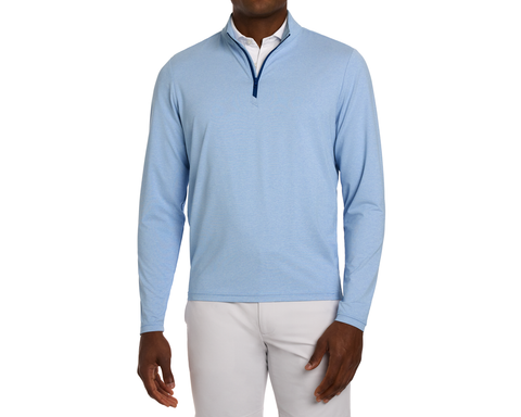 The Bell Quarter-Zip: Heathered Vista Blue