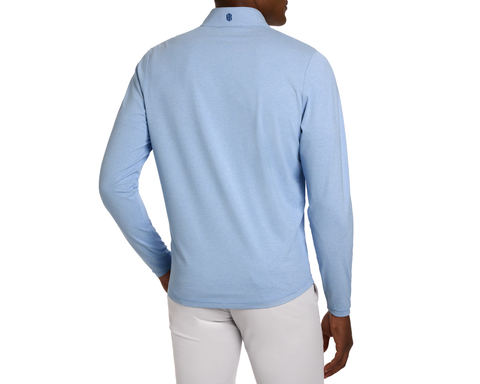 The Bell Quarter-Zip: Heathered Vista Blue