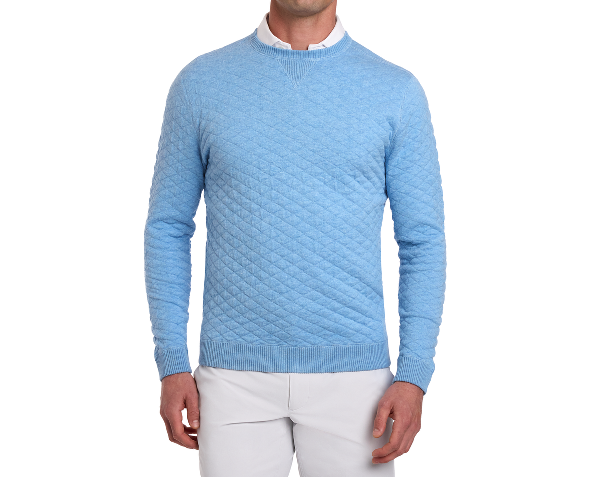 The Ward Crewneck Sweater: Heathered Vista Blue