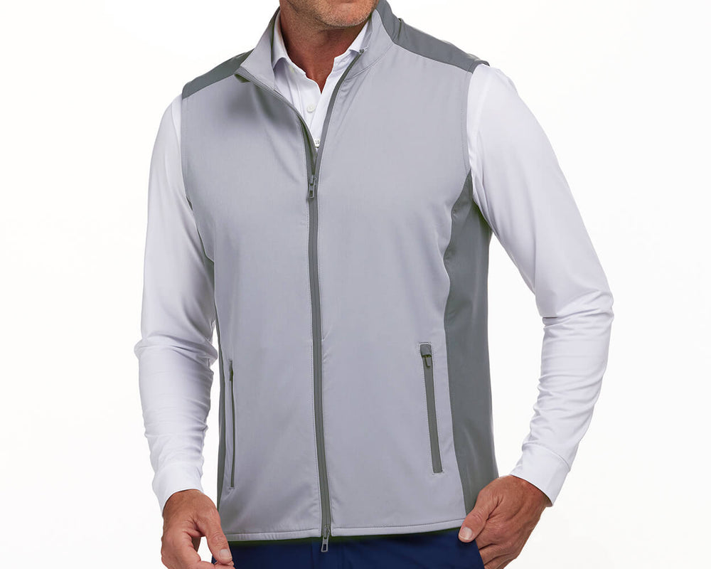 Men's Light Gray Golf Vest Holderness & Bourne