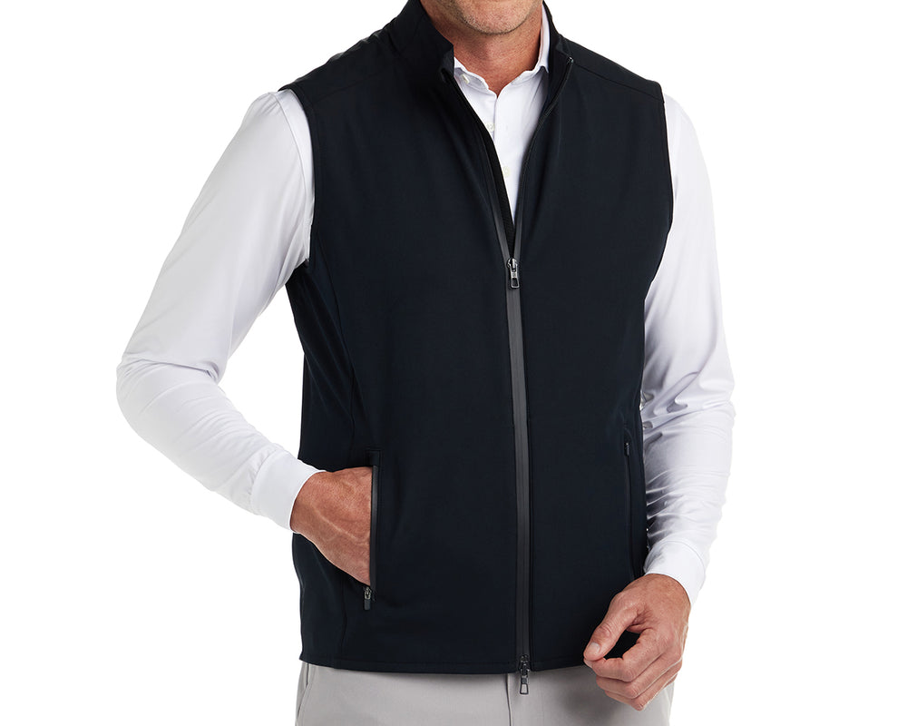 Men's Black Golf Vest Holderness & Bourne