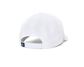 Back view of the 2026 U.S. Open Performance Rope Hat: White, featuring an adjustable snap-back closure and a small navy tag on the strap.