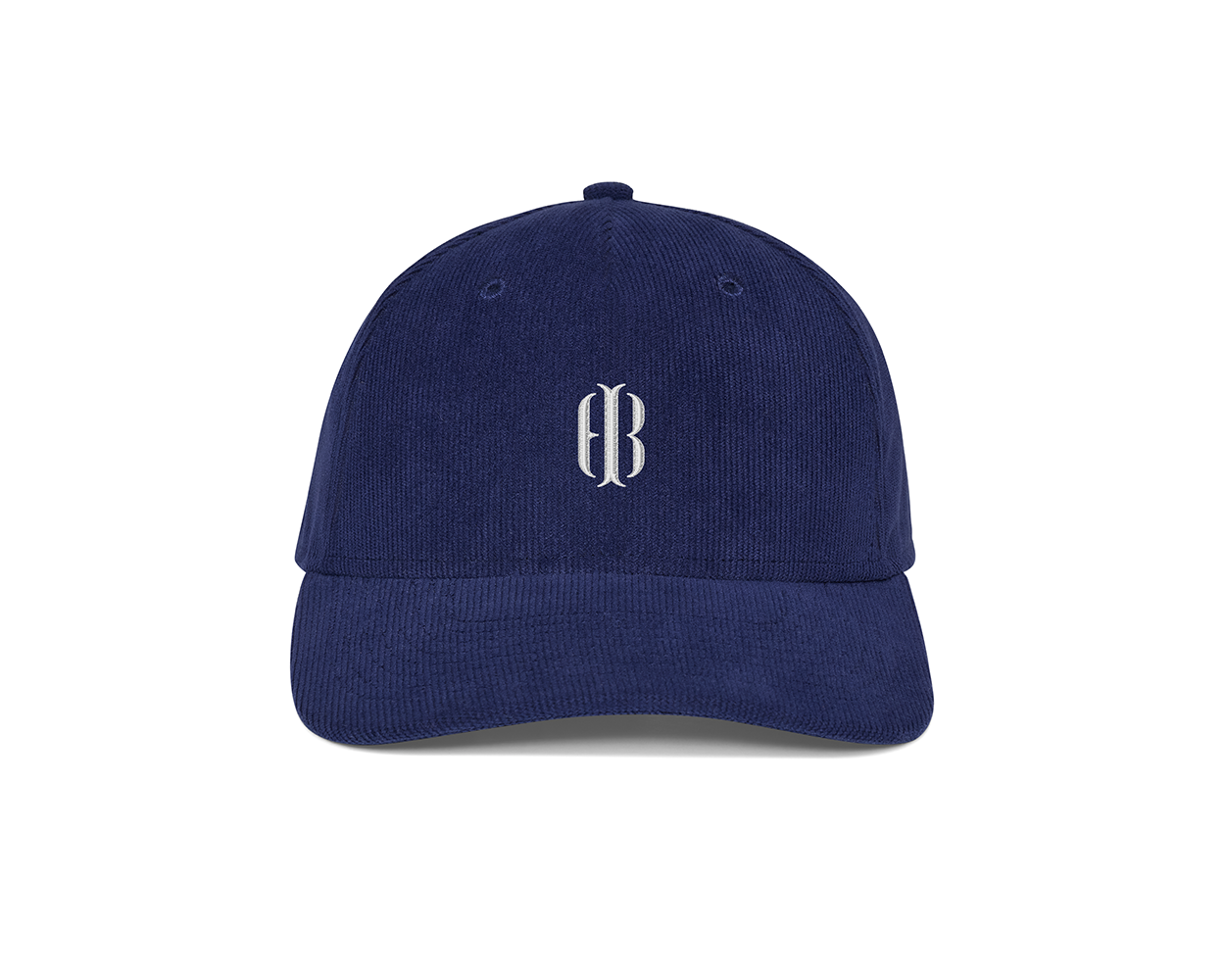 The Corduroy Hat: Navy with White HB Icon