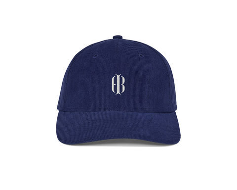 The Corduroy Hat: Navy with White HB Icon