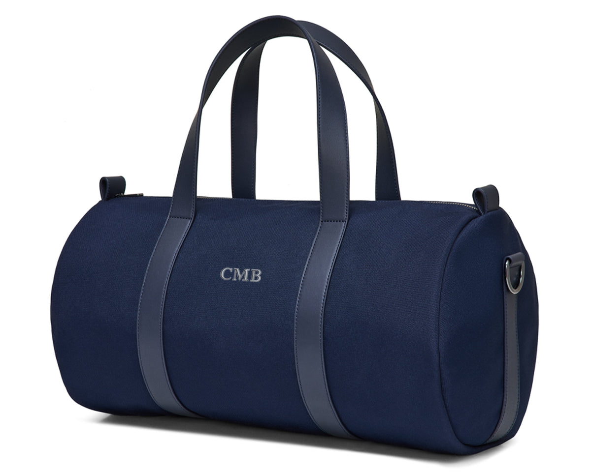 The Marston Banker Bag: Navy Ballistic - Slate Blue Embroidery