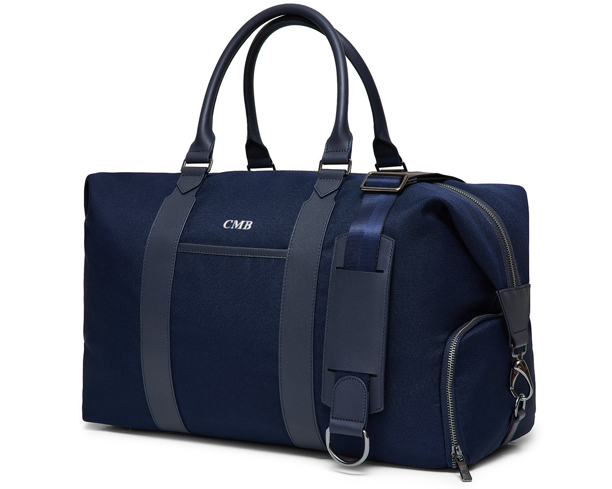 The Byers Duffel Bag: Navy Ballistic - White Embroidery