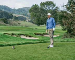 The Harper Quarter-Zip: Heathered Pacific Blue