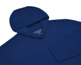 Folded Holderness and Bourne navy blue hoodie.