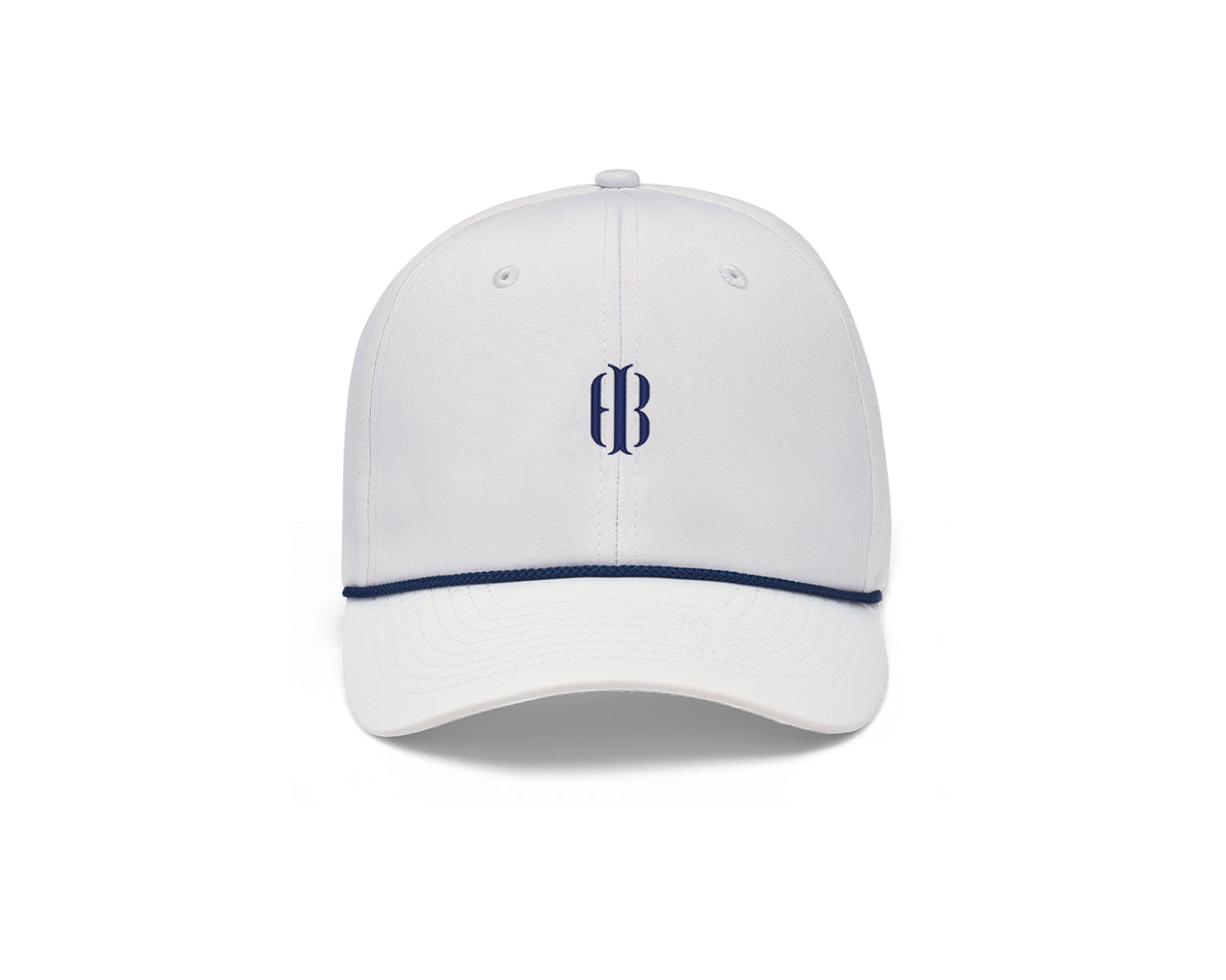 The Performance Rope Hat: White with Navy Icon