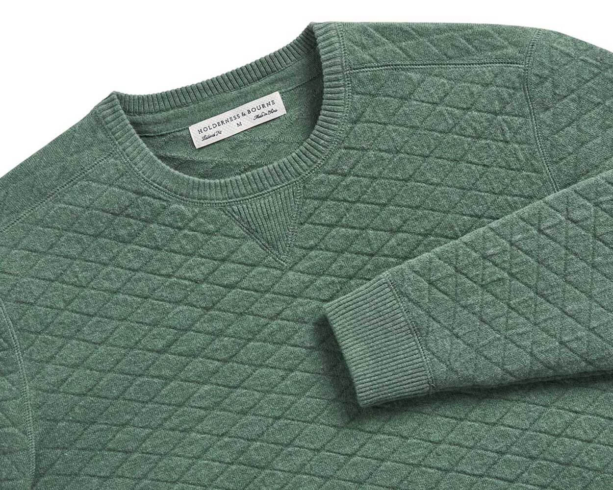 Holderness & Bourne The Ward Dark Green Crewneck Sweater