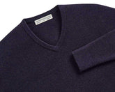 Holderness & Bourne The Stableford Navy Wool V Neck Sweater