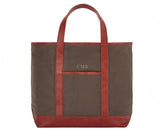 The Travis Tote Bag Cotton Twill: Scotch Green with Scotch Green Embroidered Lettering