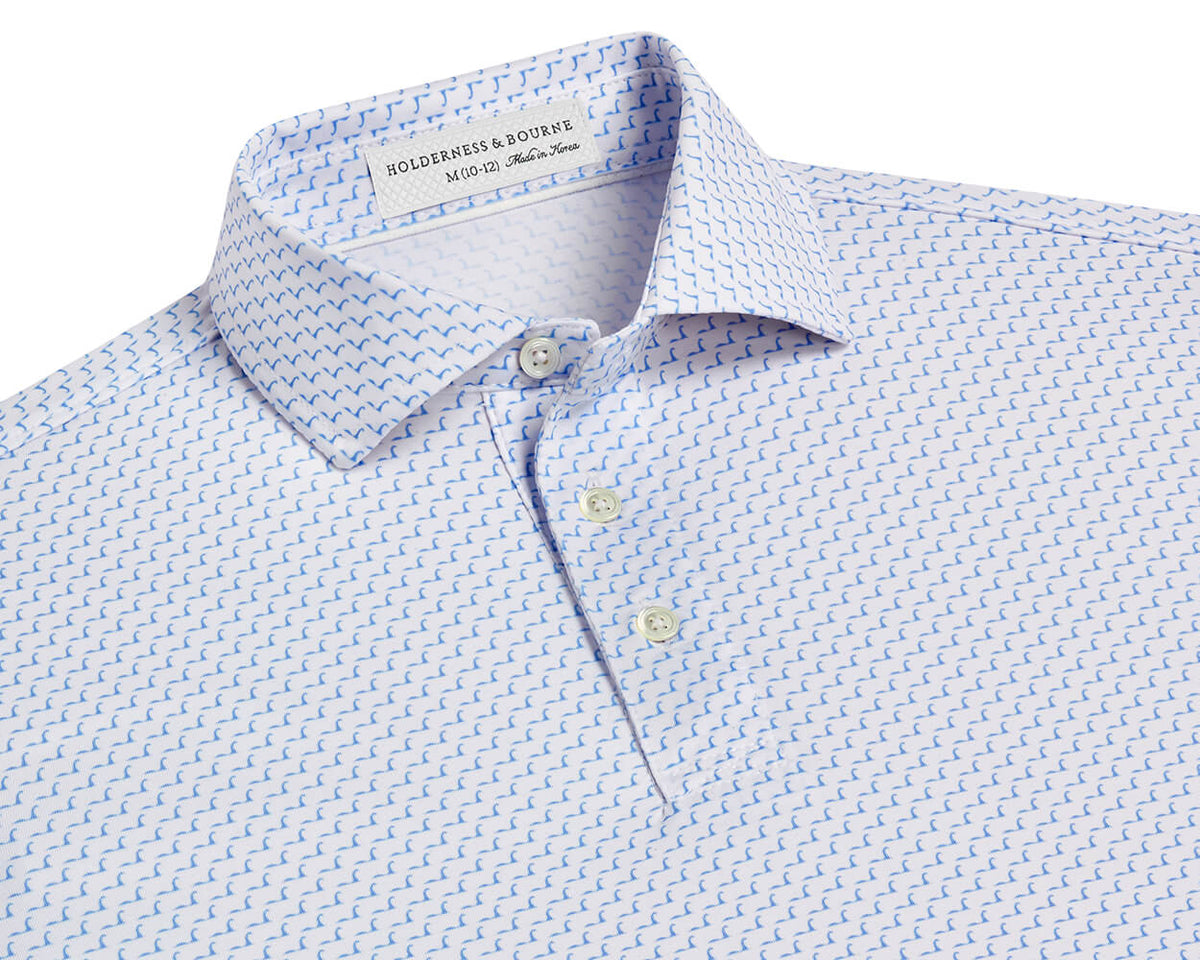 Holderness & Bourne The Nessie Boys' Loch Ness Monster Polo Shirt in Blue