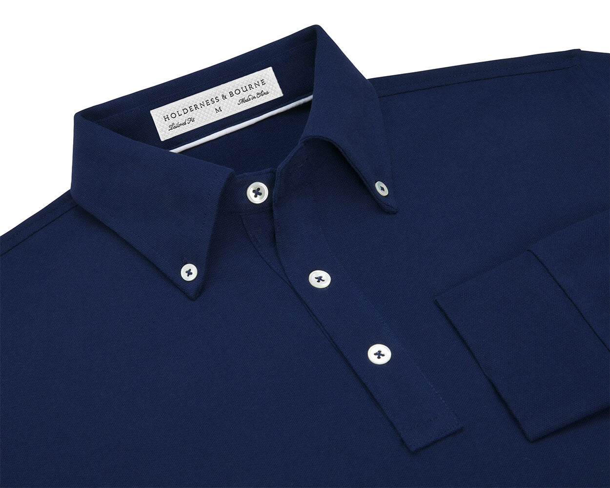 Holderness & Bourne Men's Long Sleeve Navy Polo