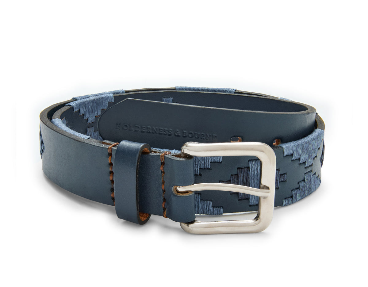 Holderness & Bourne The Barker Blue Leather Golf Belt