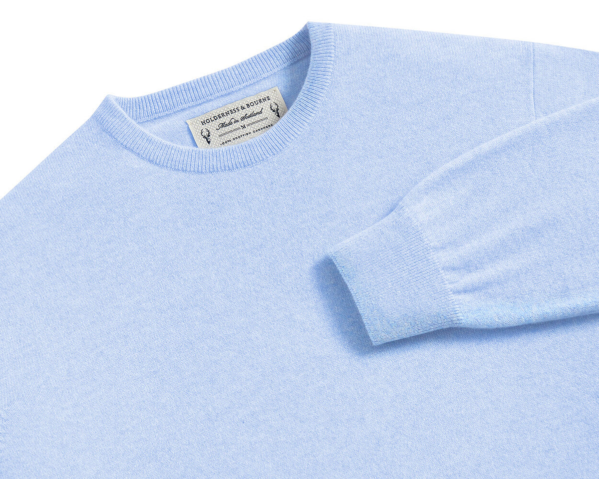 Light Blue Crewneck Sweater | Holderness & Bourne
