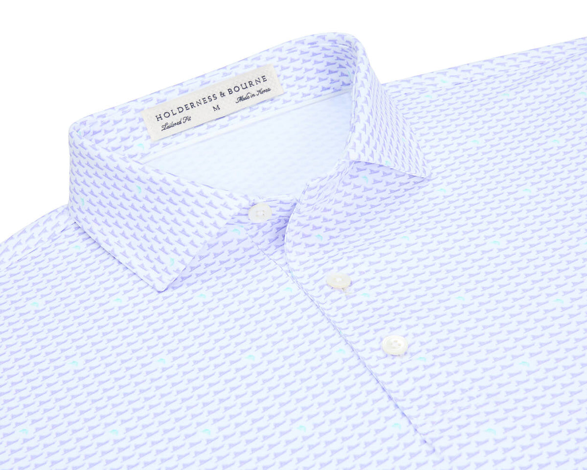 The Jarvis Shirt: White/Lavender/Abaco