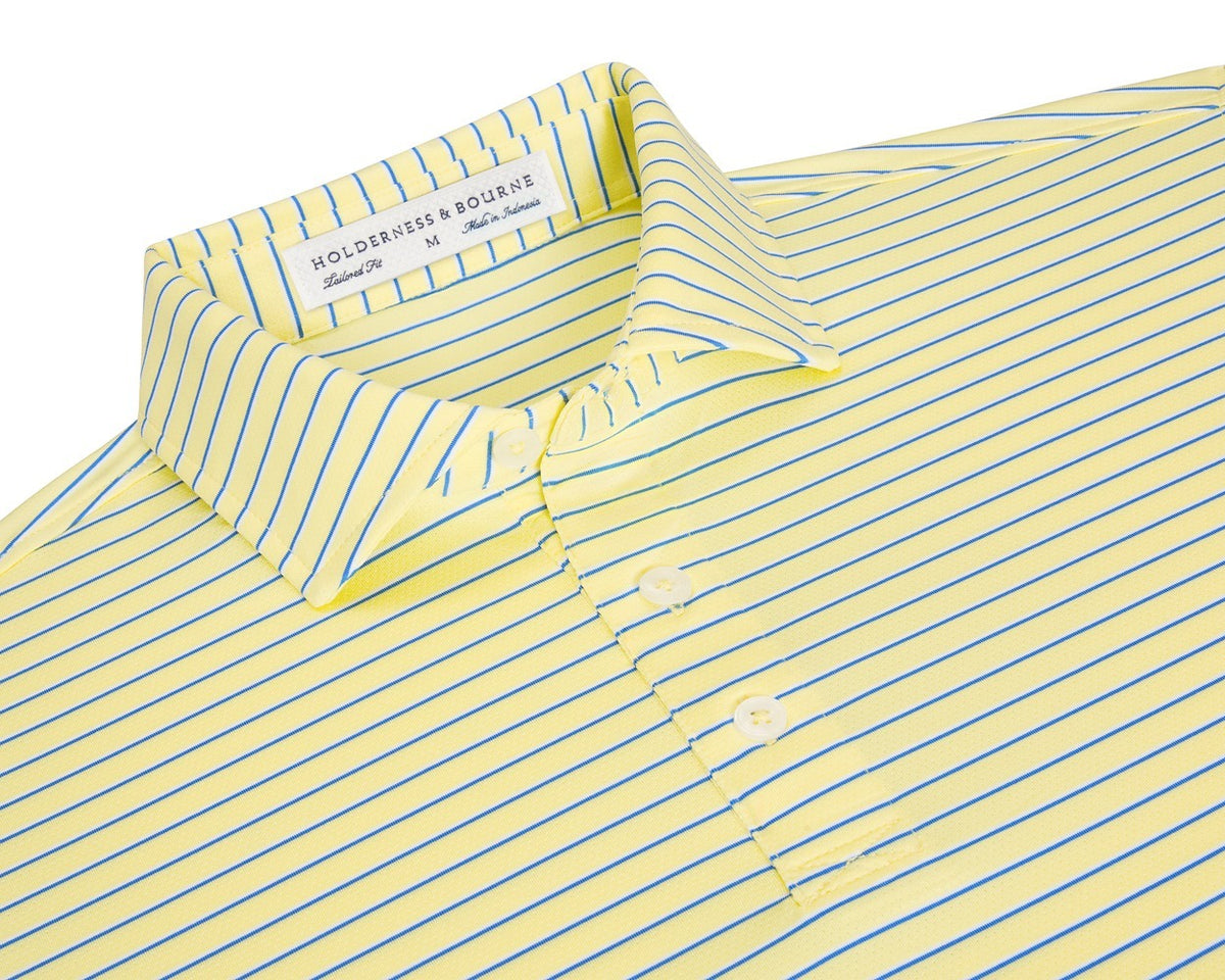 The Springer Shirt: Citron/White/Marlin Blue