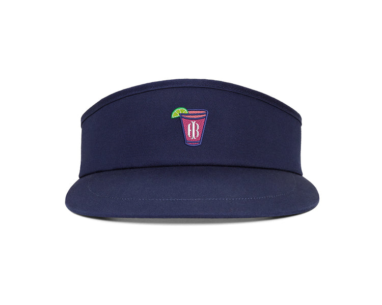 The Cocktail Tour Visor: Navy with Transfusion Icon
