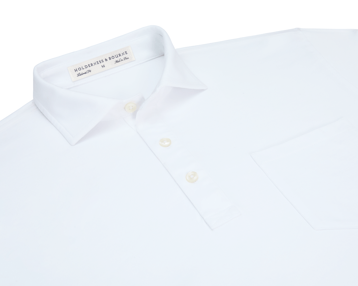 Holderness & Bourne White Cotton Polo Shirt