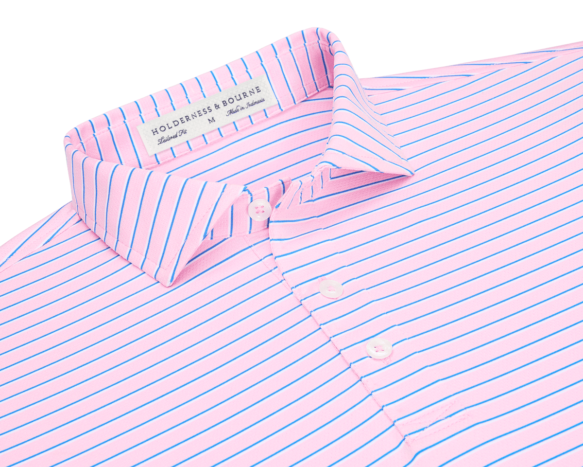 The Springer Shirt: Scotch Pink/White/Marlin Blue