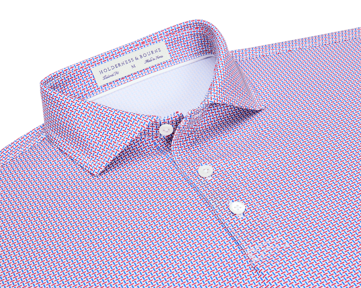 The Davis Shirt: Marlin Blue & Liberty Red