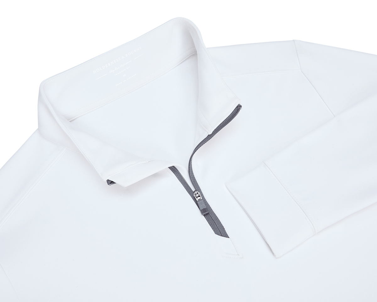 Holderness & Bourne Men’s White Quarter Zip Pullover​