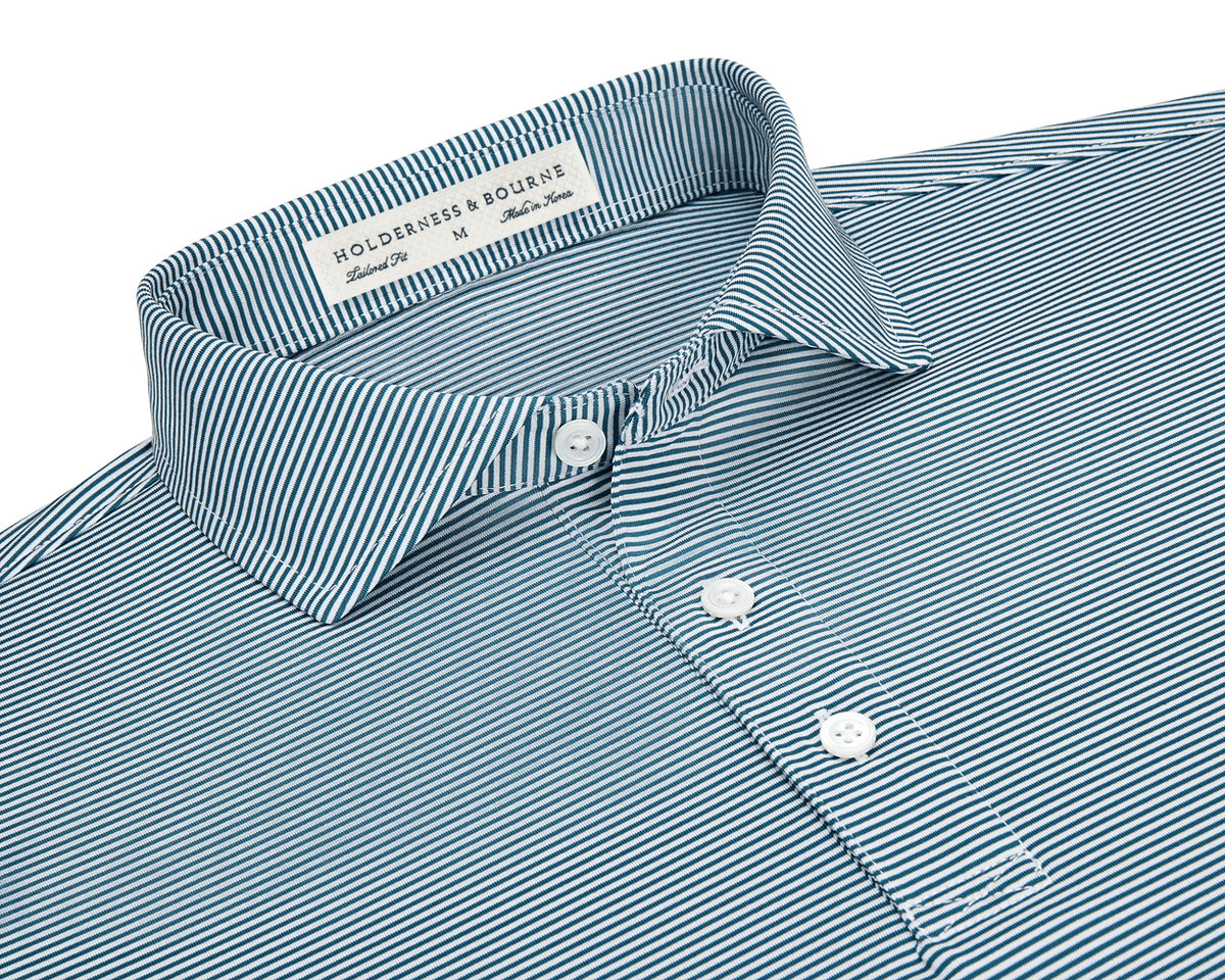 The Perkins Shirt: Deep Teal & White