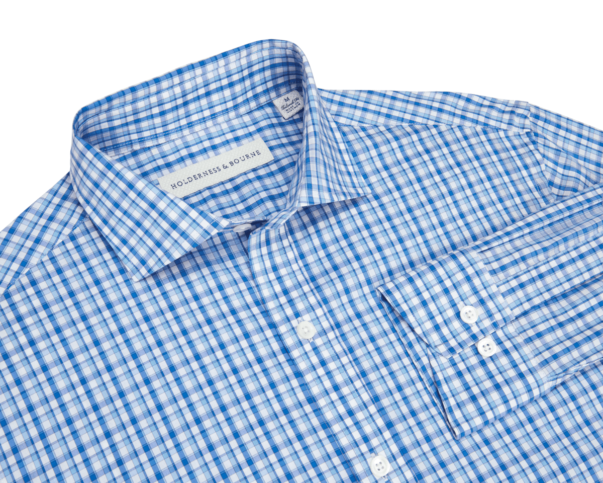 Holderness & Bourne Blue Plaid Button Up Shirt