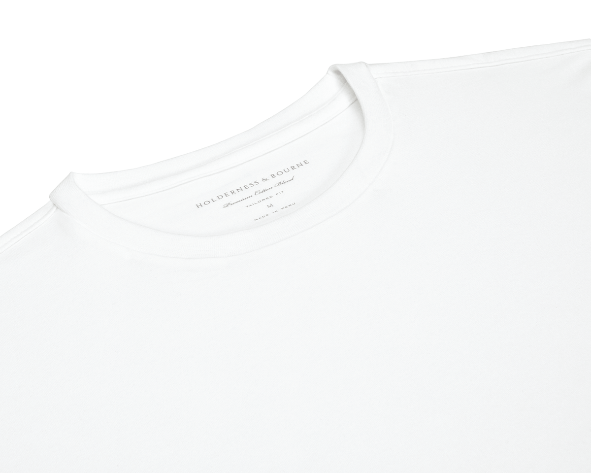 Men's Pima Cotton White T-Shirt | Holderness & Bourne