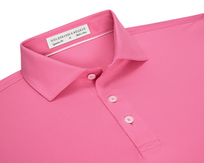 The Anderson Shirt: Belmont, a polo-style with a folded collar, three buttons, and “Holderness & Bourne” label, offers stretch and moisture-wicking performance fabric.