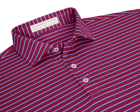 The Springer Shirt: Cabernet/White/Horizon Blue