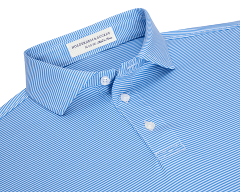 The Perkins Boys Shirt: Horizon Blue & White
