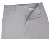 The Harwood Boys Short: Gray, featuring a light gray design with a partially open zipper, a Holderness & Bourne label, and a non-slip waistband.