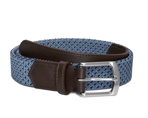 The Fischer Belt: Slate & Navy Basketweave