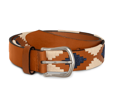 The Barker Belt: Chestnut/Dune/Navy