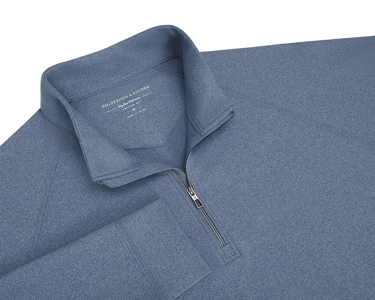 Men's Light Blue Quarter-Zip | Holderness & Bourne