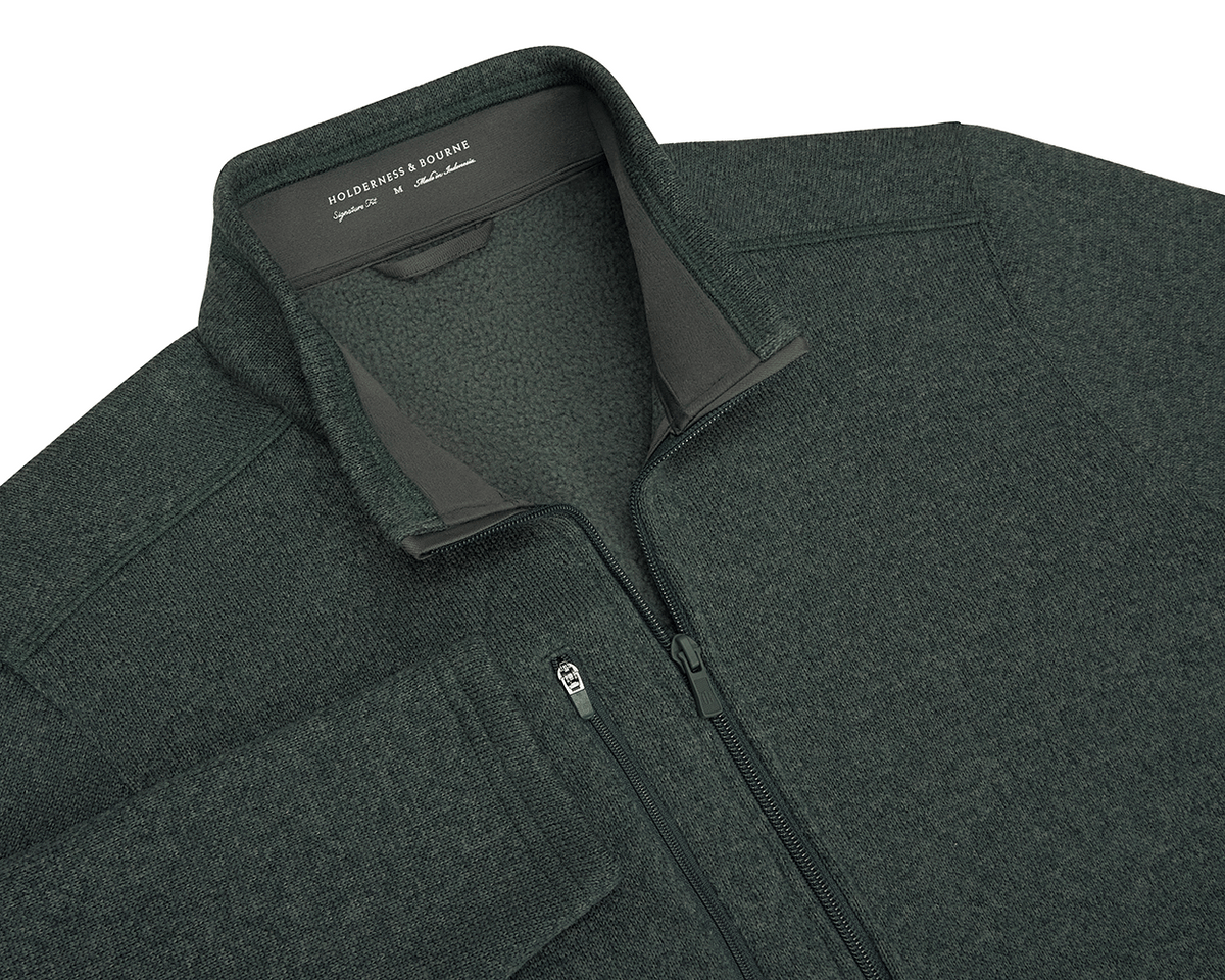 Holderness & Bourne Men’s Dark Green Fleece Jacket