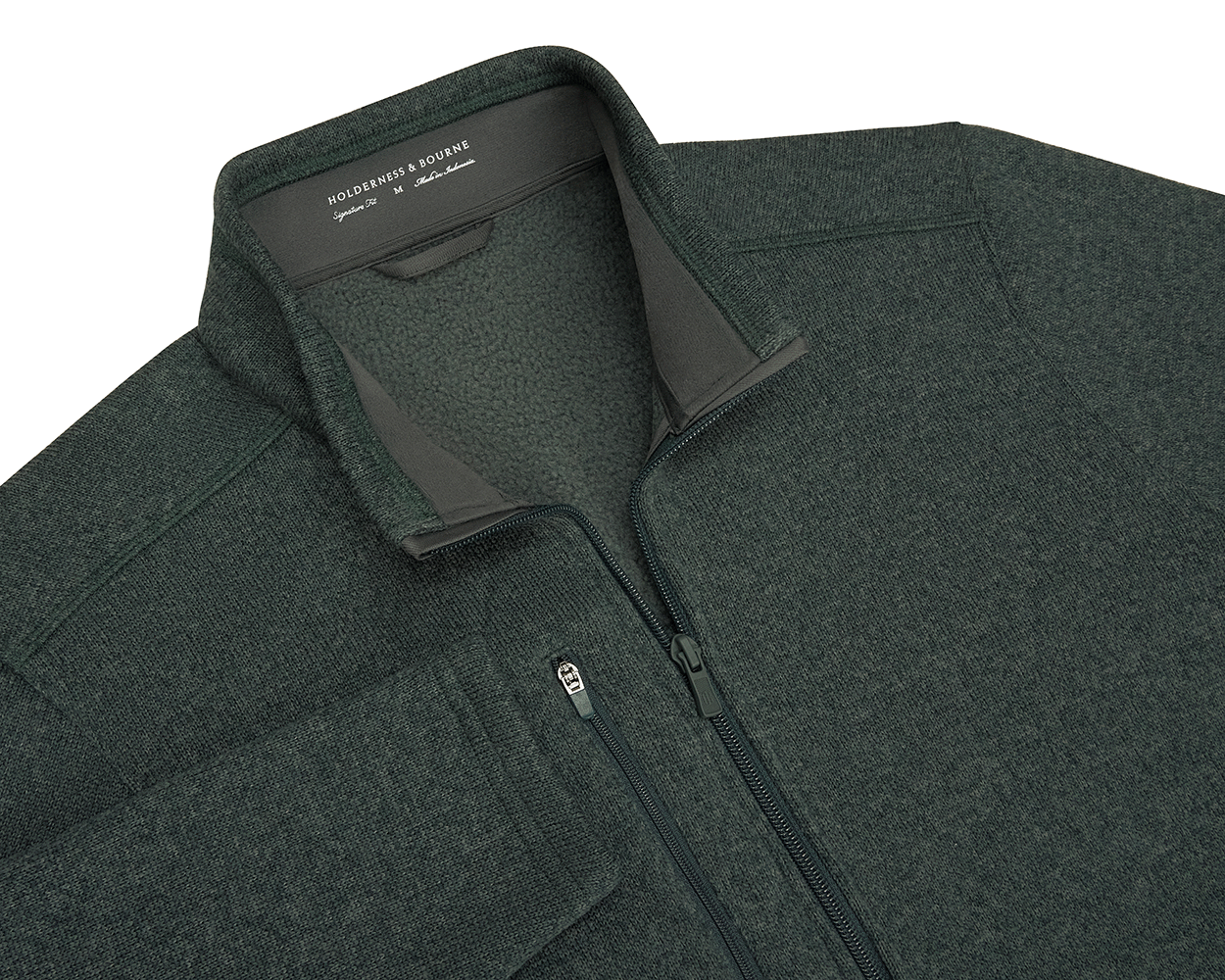 Holderness & Bourne Men’s Dark Green Fleece Jacket