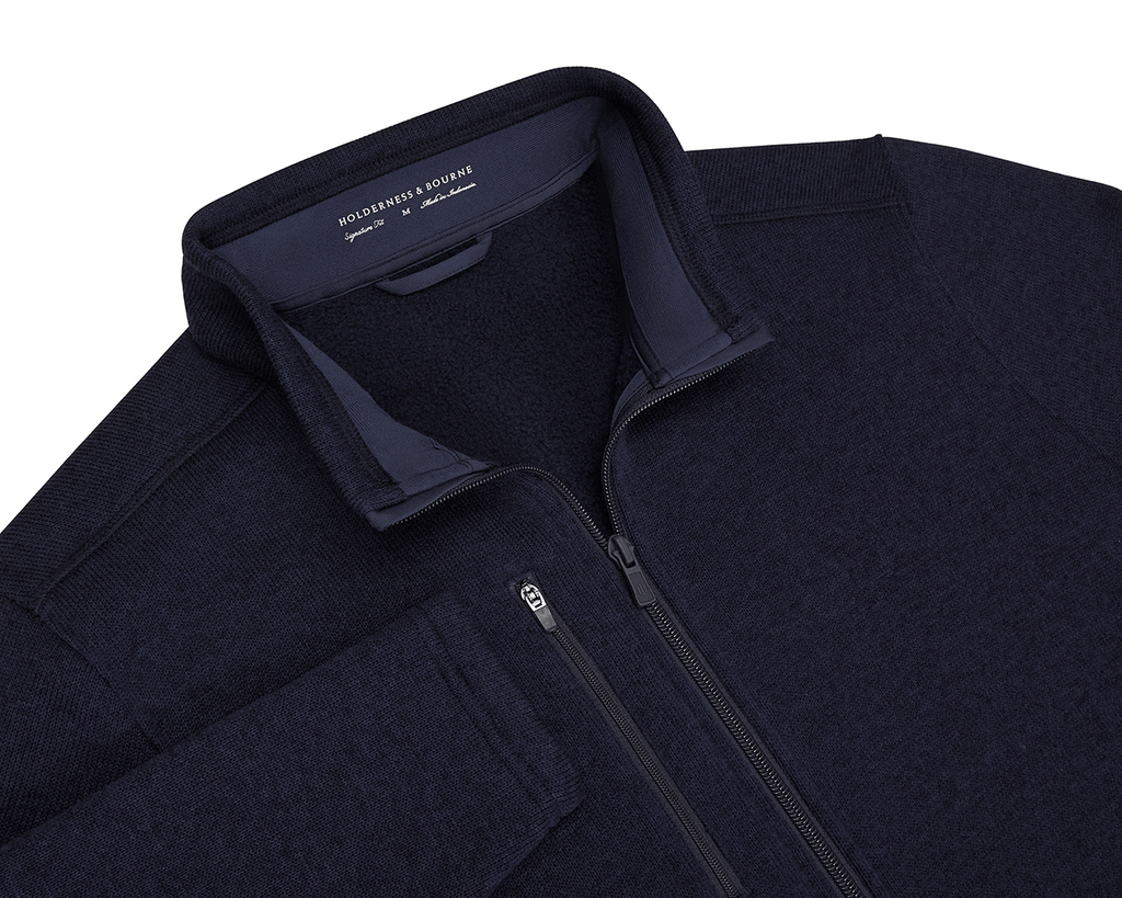 Men's Navy Zip-Up Jacket | Holderness & Bourne