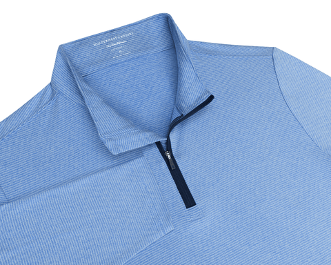 The Royce Quarter-Zip: Heathered Horizon Blue