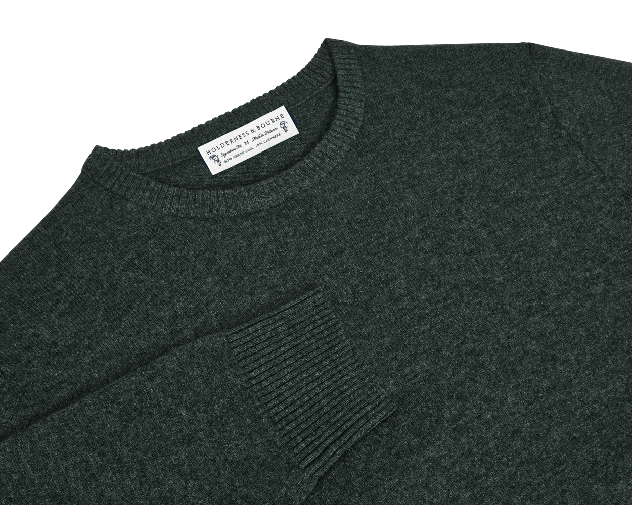 Holderness & Bourne Men’s Dark Green Cashmere Sweater