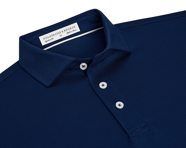 Navy Blue Golf Shirt | Holderness & Bourne